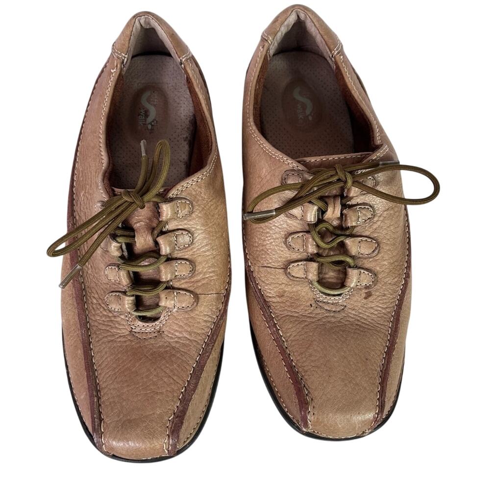 Softwalks Shoes Womens 8W Beige Tan Lace Up Casual